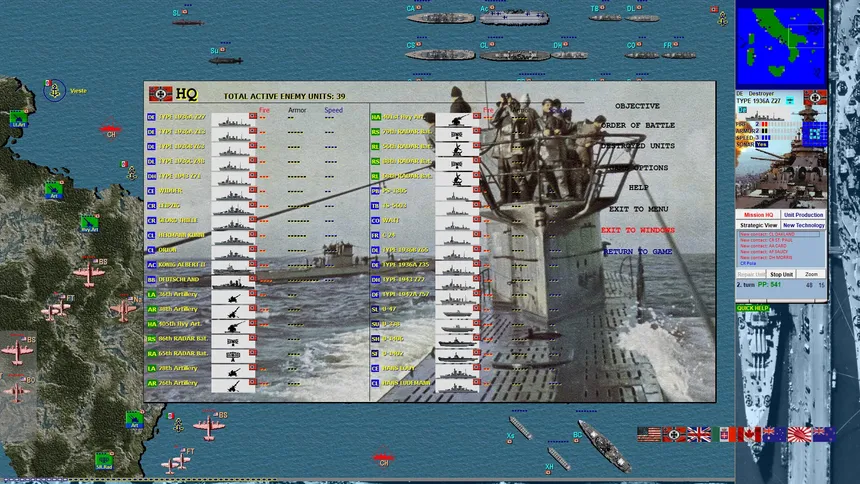 Скриншот 1 к игре Battleships and Carriers - WW2 Battleship Game
