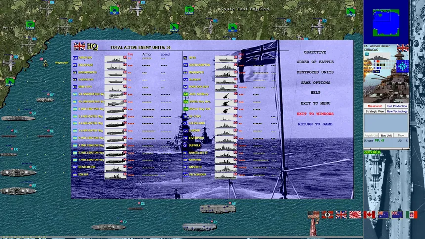 Скриншот 4 к игре Battleships and Carriers - WW2 Battleship Game
