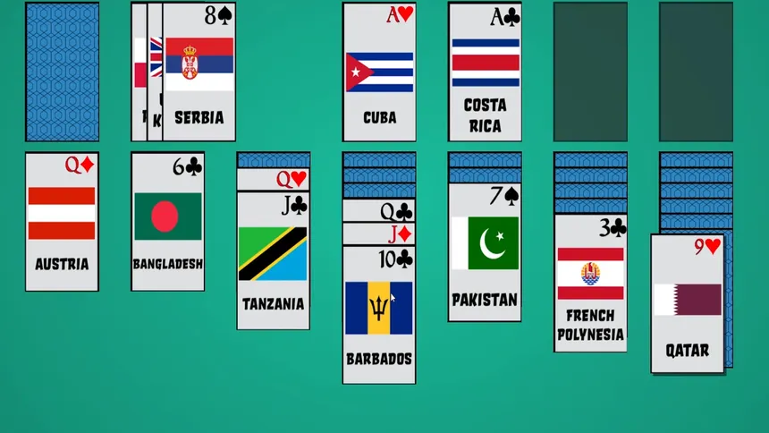 Скриншот 1 к игре Solitaire: Learn the Flags!