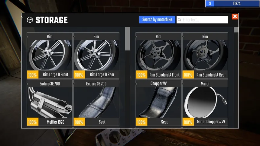 Скриншот 5 к игре Biker Garage: Mechanic Simulator