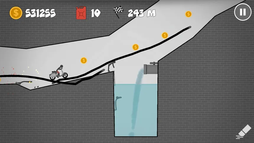 Скриншот 1 к игре Stickman Racer Road Draw 2