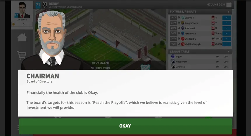 Скриншот 3 к игре Club Soccer Director PRO 2020