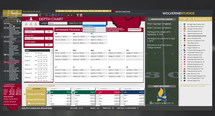 Скриншот 3 к игре Draft Day Sports: College Football 2019