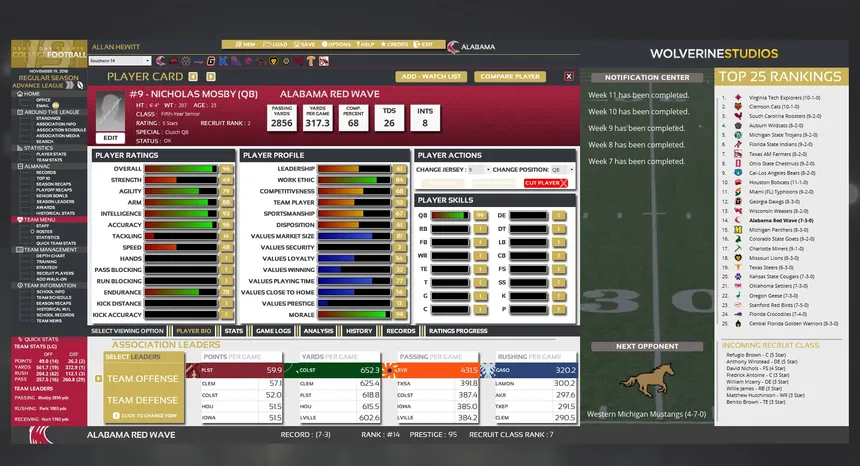 Скриншот 4 к игре Draft Day Sports: College Football 2019