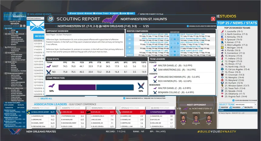 Скриншот 4 к игре Draft Day Sports: College Basketball 2019