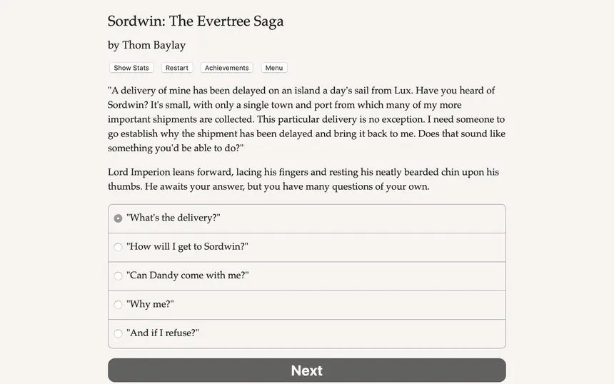 Скриншот 1 к игре Sordwin: The Evertree Saga