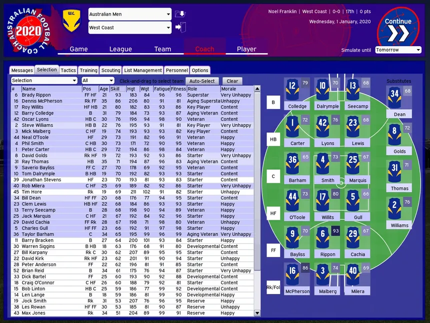 Скриншот 2 к игре Australian Football Coach 2020