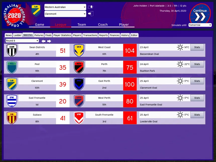 Скриншот 3 к игре Australian Football Coach 2020