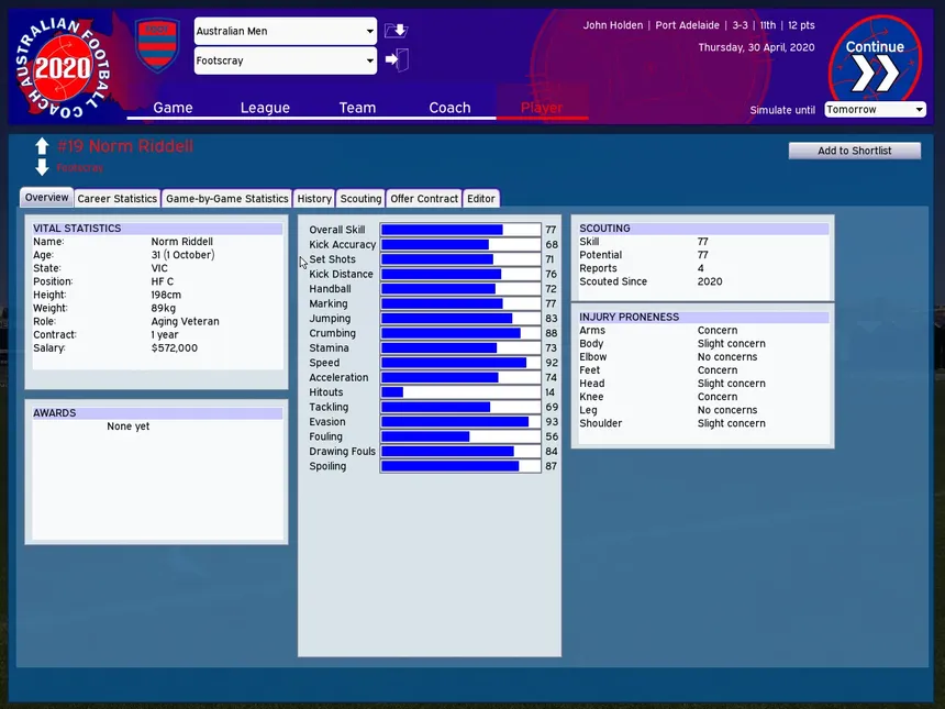 Скриншот 6 к игре Australian Football Coach 2020
