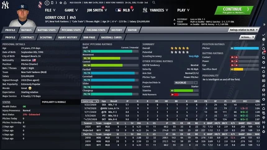 Скриншот 5 к игре Out of the Park Baseball 21