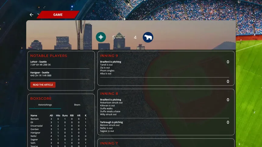 Скриншот 3 к игре Astonishing Baseball 2019