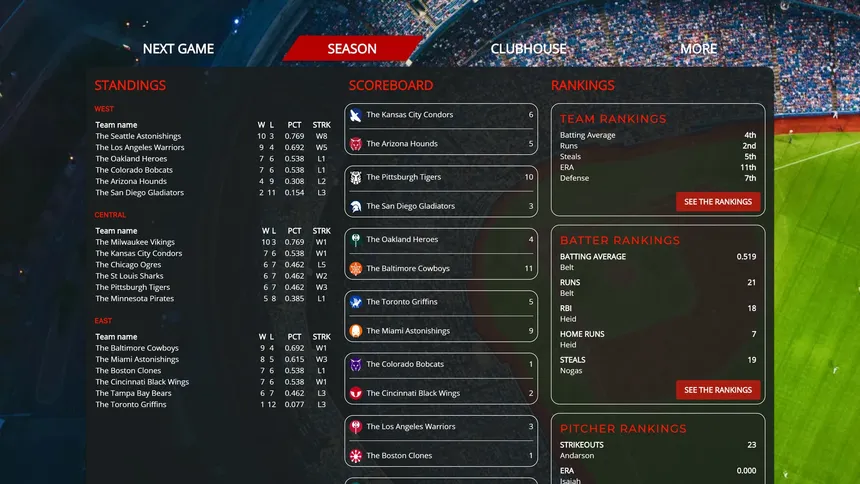 Скриншот 6 к игре Astonishing Baseball 2019