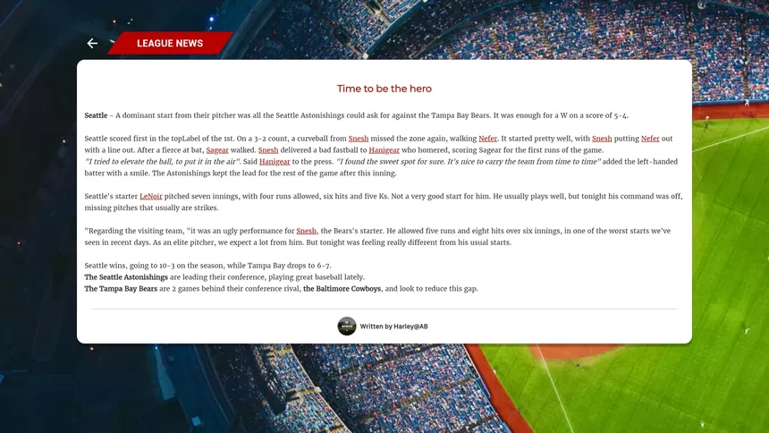 Скриншот 7 к игре Astonishing Baseball 2019