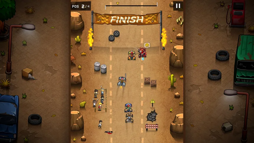 Скриншот 2 к игре Rude Racers: 2D Combat Racing