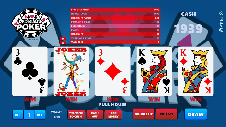 Скриншот 1 к игре Red Black Poker