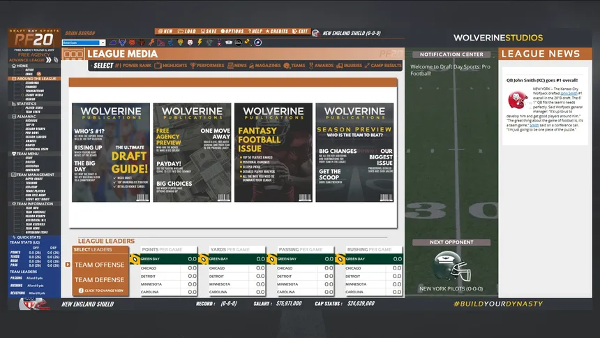 Скриншот 5 к игре Draft Day Sports: Pro Football 2020