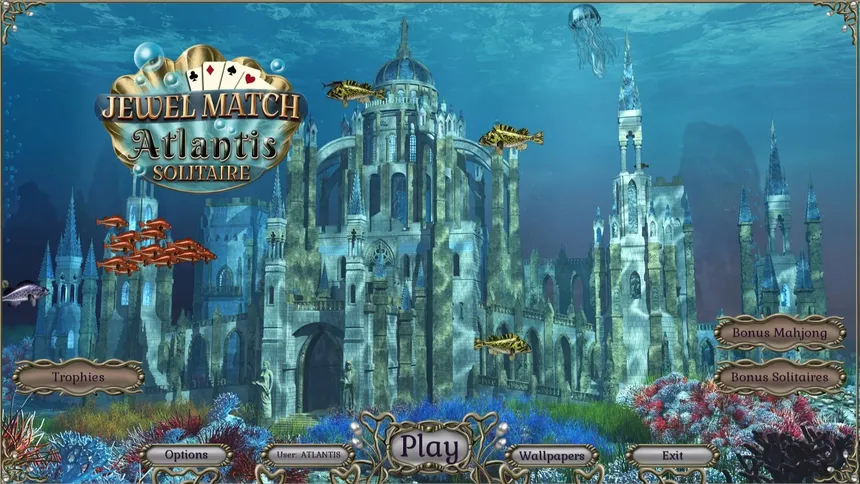 Скриншот 1 к игре Jewel Match Atlantis Solitaire - Collector's Edition