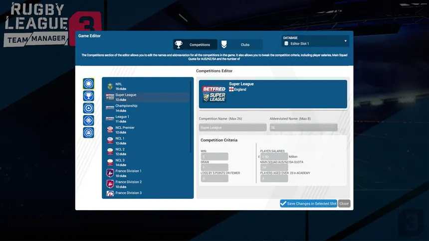 Скриншот 8 к игре Rugby League Team Manager 3