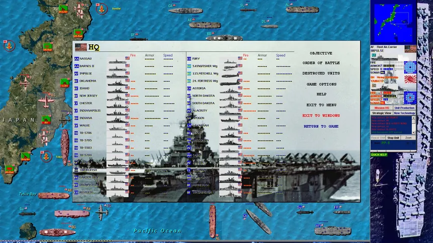 Скриншот 2 к игре Battleships and Carriers - Pacific War