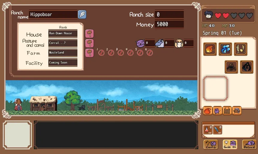 Скриншот 2 к игре Hippoboar Rancher ~かばいの牧場物語~