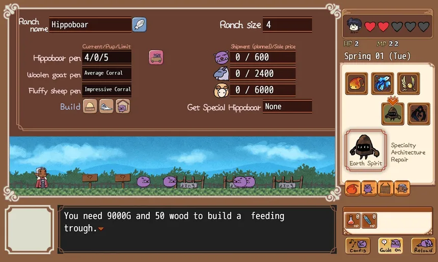 Скриншот 6 к игре Hippoboar Rancher ~かばいの牧場物語~