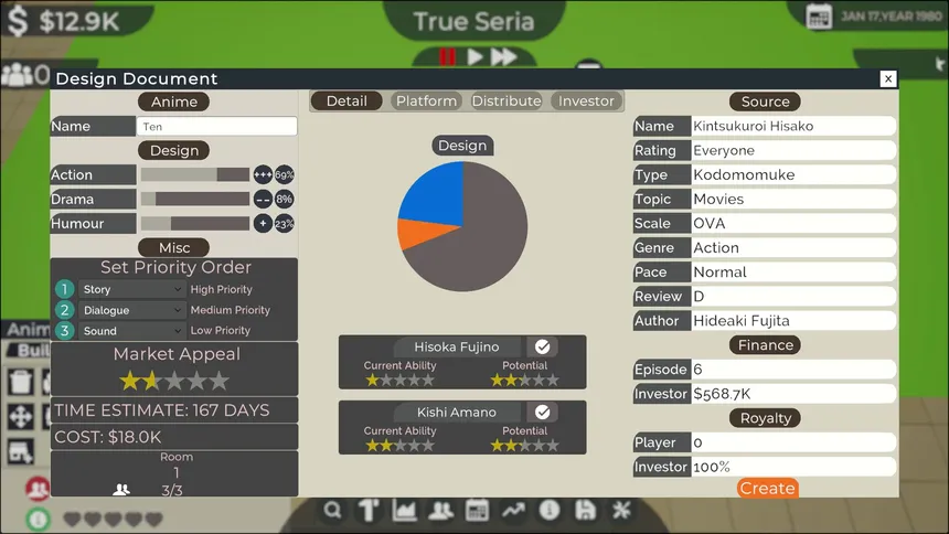 Скриншот 3 к игре Anime Studio Tycoon