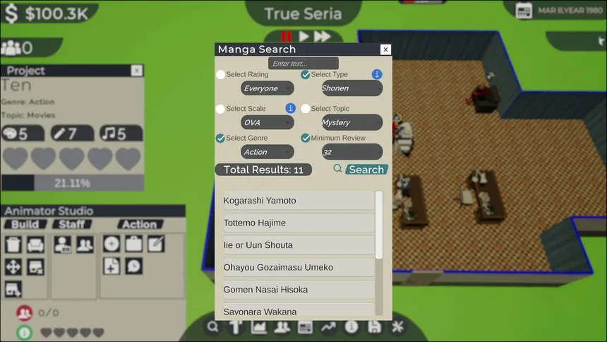Скриншот 8 к игре Anime Studio Tycoon