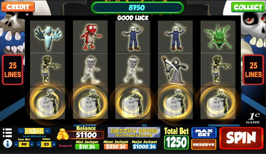 Скриншот 2 к игре Spooky Spins Remastered - Casino Slot Simulations