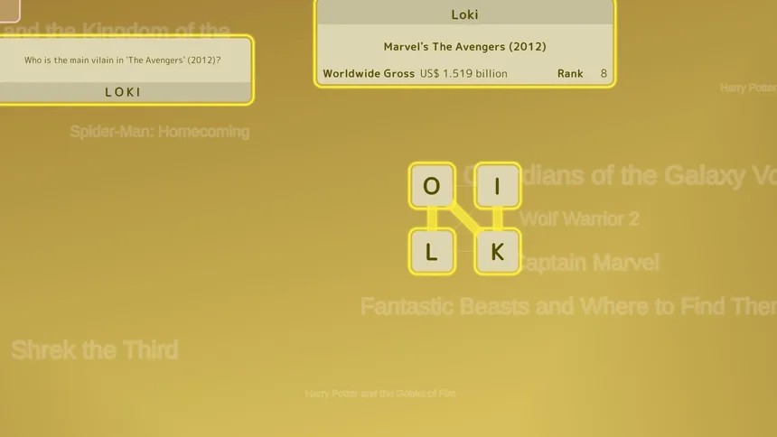 Скриншот 4 к игре Mini Words: Top Movies
