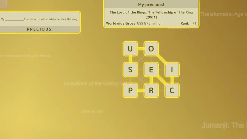 Скриншот 5 к игре Mini Words: Top Movies