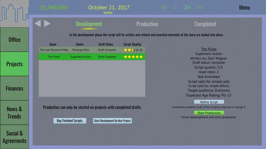 Скриншот 6 к игре Tinseltown Tycoon