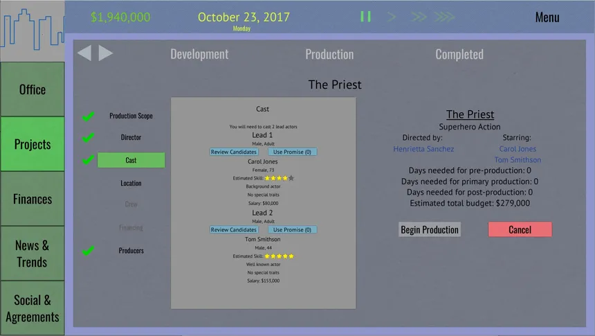 Скриншот 8 к игре Tinseltown Tycoon