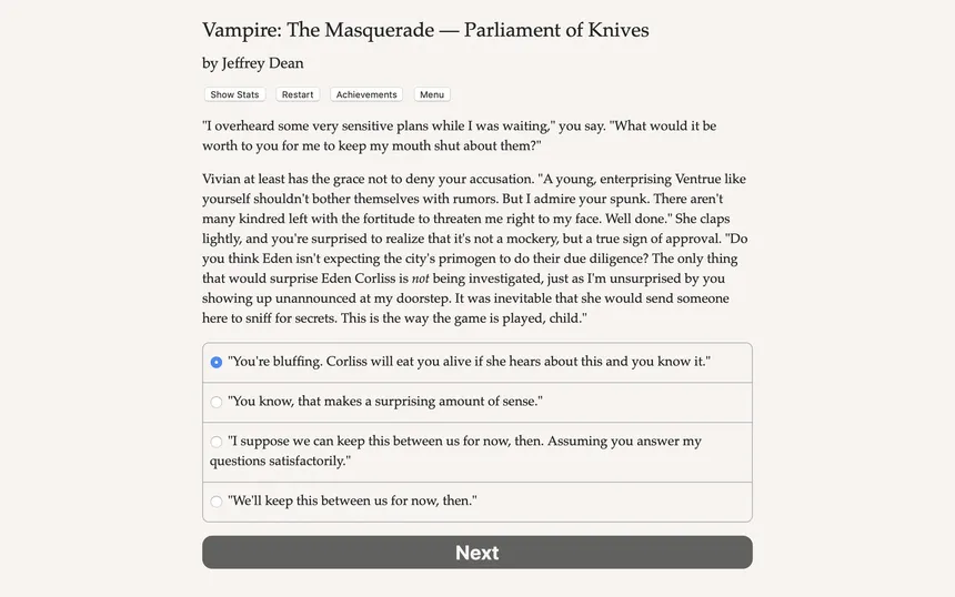 Скриншот 4 к игре Vampire: The Masquerade — Parliament of Knives
