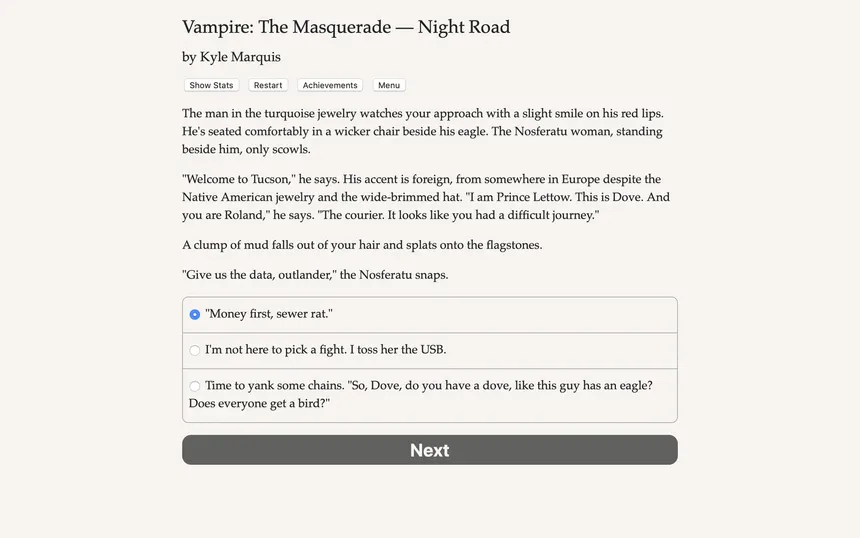 Скриншот 1 к игре Vampire: The Masquerade — Night Road