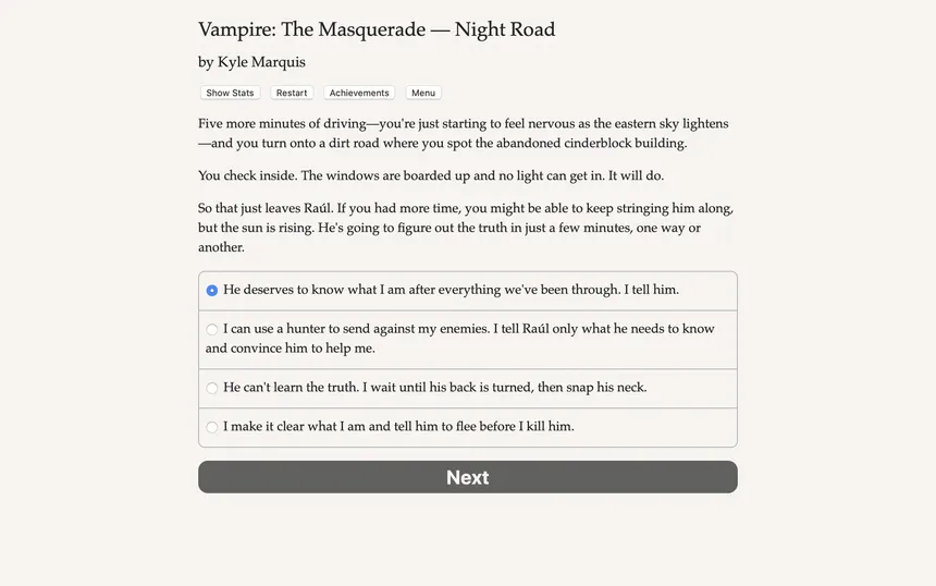 Скриншот 2 к игре Vampire: The Masquerade — Night Road