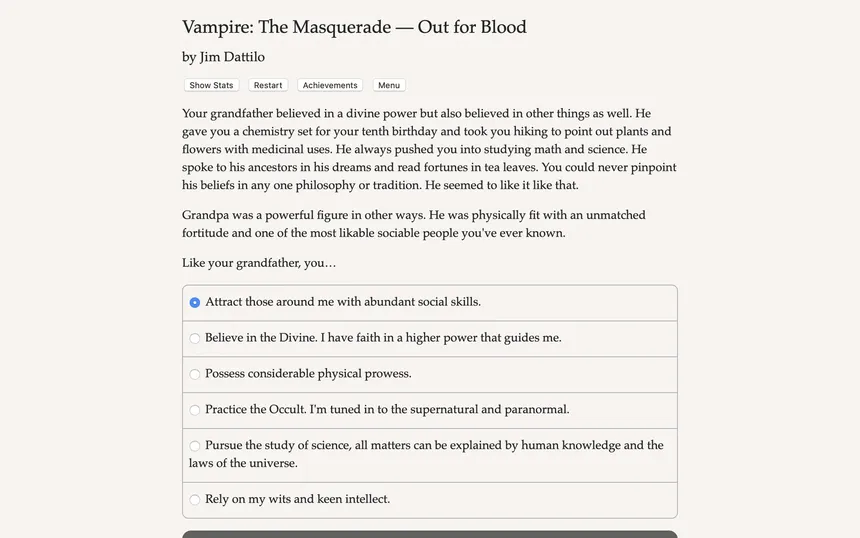 Скриншот 1 к игре Vampire: The Masquerade — Out for Blood