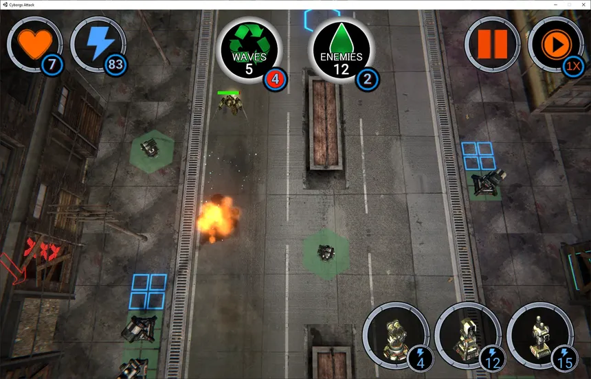 Скриншот 1 к игре Cyborgs Attack