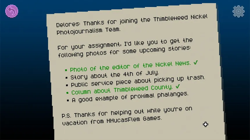 Скриншот 4 к игре Delores: A Thimbleweed Park Mini-Adventure