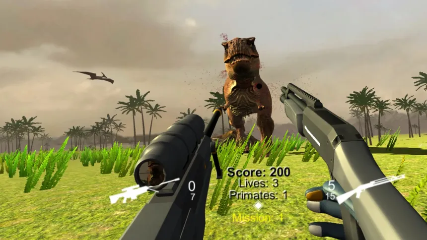 Скриншот 1 к игре Dinosaur Hunting Patrol 3D Jurassic VR