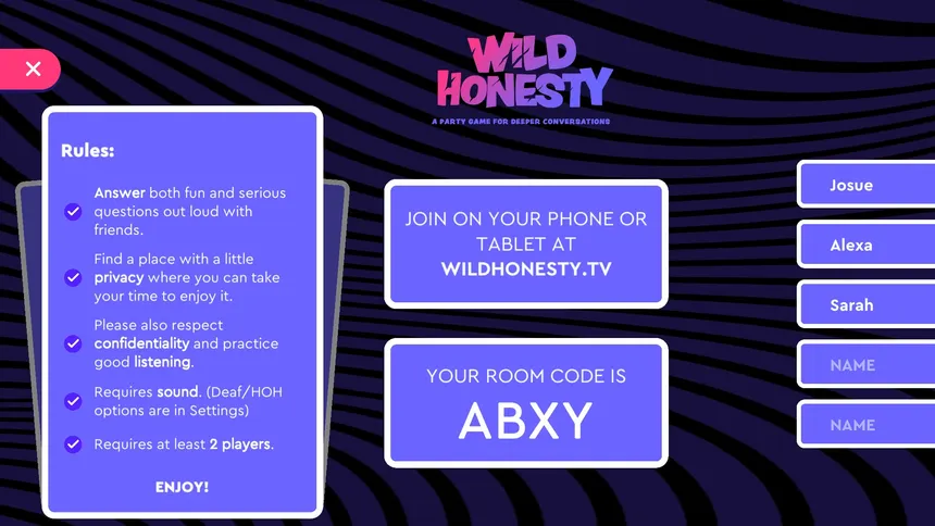 Скриншот 1 к игре Wild Honesty: A party game for deeper conversations