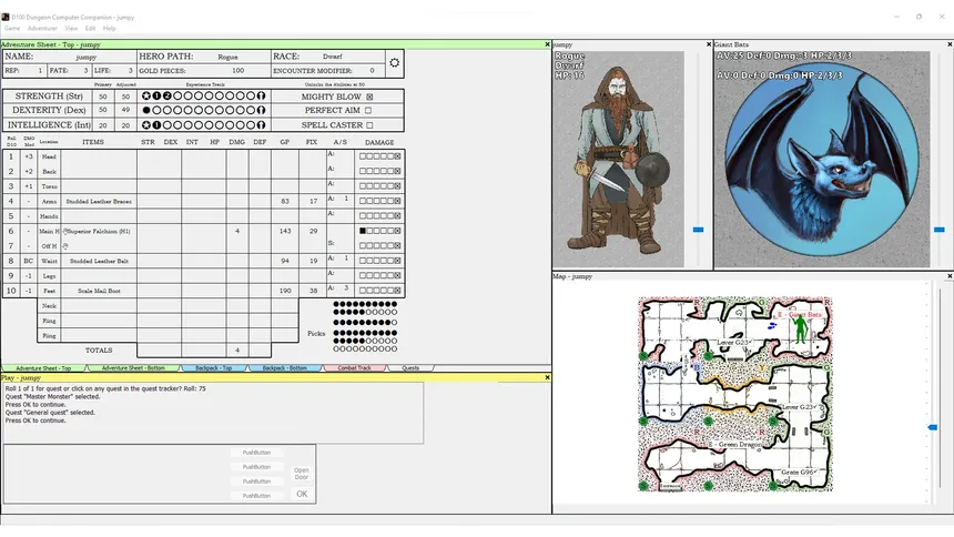 Скриншот 2 к игре D100 Dungeon Computer Companion