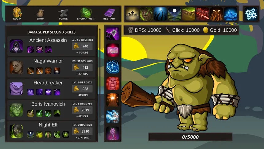 Скриншот 1 к игре Spellario - Fantasy Clicker