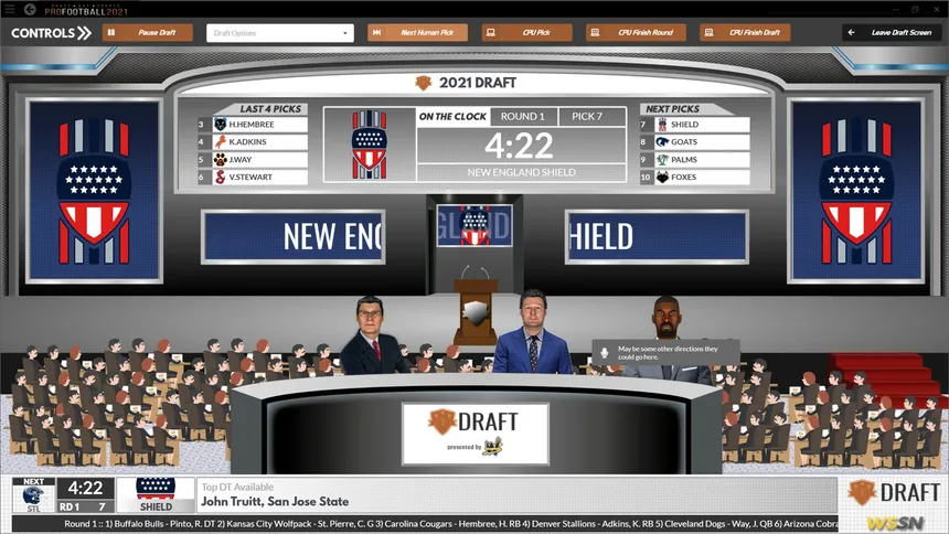 Скриншот 2 к игре Draft Day Sports: Pro Football 2021