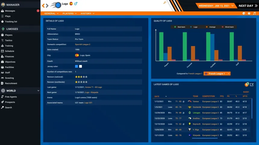 Скриншот 3 к игре Pro Basketball Manager 2021
