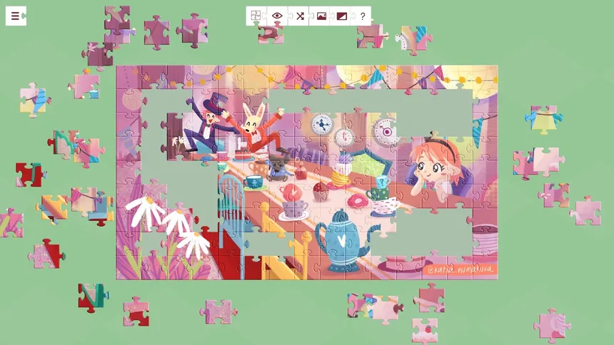 Скриншот 1 к игре Alice in Wonderland - a jigsaw puzzle tale