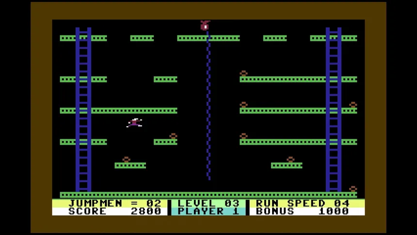 Скриншот 1 к игре Jumpman (C64/MSDOS)