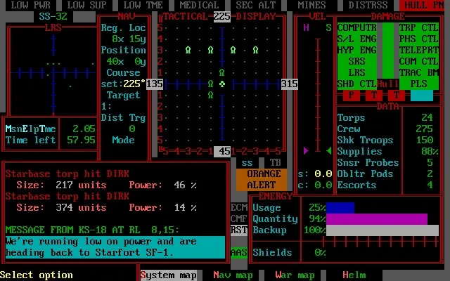 Скриншот 1 к игре STAR FLEET II - Krellan Commander Version 2.0