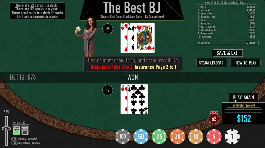 Скриншот 1 к игре The Best BJ