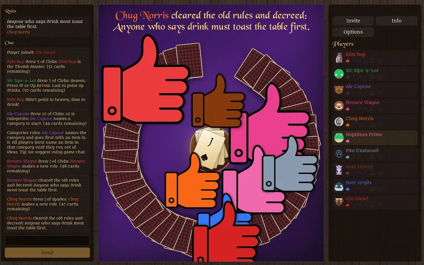 Скриншот 1 к игре King's Cup: The online multiplayer drinking game