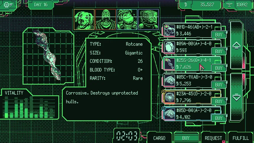 Скриншот 1 к игре Space Warlord Organ Trading Simulator